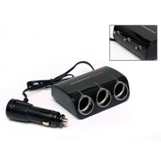 Wine USB & Triple Socket With Led - Разветвитель прикуривателя на 3 гнезда с выключателями + USB