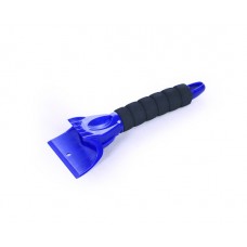 Скребок для уборки снега и льда Clingo, 9,5х26 см, с мягкой ручкой, синий