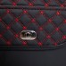 Органайзер в багажник автомобиля Wine, с крышкой, 68х30х32 см, черный с красной стежкой, 56л