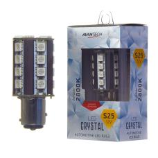 Лампа светодиодная Avantech 12V LED S25 BAY15D 2800K (оранж.+ резистор), ALB0119, 1 шт.