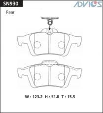 Дисковые тормозные колодки ADVICS SN930